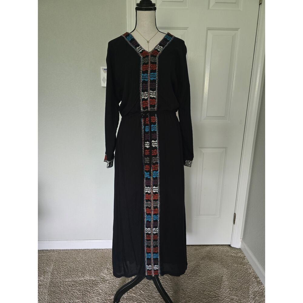 Artisan de Luxe Embroidered Maxi Dress S Black artisan to wear Resort Festival - Picture 2 of 12